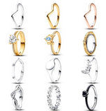 925 Silver Zircon Pumpkin Car Interwoven Ring Women's Gift Jewelry