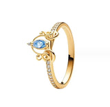 925 Silver Zircon Pumpkin Car Interwoven Ring Women's Gift Jewelry