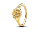925 Silver Zircon Pumpkin Car Interwoven Ring Women's Gift Jewelry