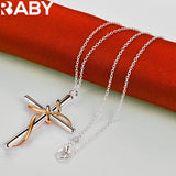 925 Silver Cross Pendant Necklace For Men Women 18-30 Inch Chain