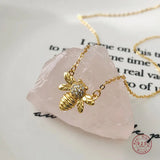 925 Sterling Silver Golden Bee Pendant Clavicle Chain Necklace Women