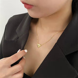 925 Sterling Silver Golden Bee Pendant Clavicle Chain Necklace Women