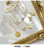 925 Silver Coin Pendant Necklace Engraved English Letter Vintage Personality