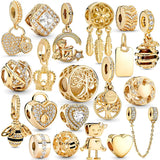 925 Silver Crown Family Tree Safety Chain Heart Bead
