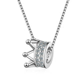 925 Silver Crown Necklace Golden for Women Wedding Party