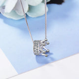 925 Silver Crown Necklace Golden for Women Wedding Party