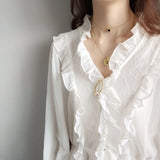 925 Silver Golden Circle Pendant Necklace With Pearls Girls Jewelry