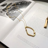925 Silver Golden Circle Pendant Necklace With Pearls Girls Jewelry