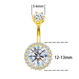 925 Silver Zircon Piercing Navel Nail Jewelry