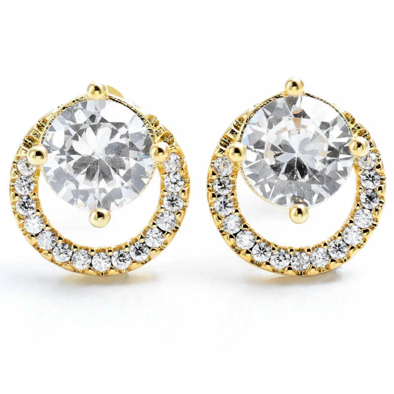 925 Silver Interlinked Circles Feather Earrings