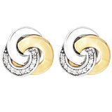 925 Silver Interlinked Circles Feather Earrings