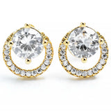 925 Silver Interlinked Circles Feather Earrings