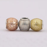925 Silver Glitter Ball Bead Charm Bracelet Bangle DIY Jewelry