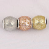 925 Silver Glitter Ball Bead Charm Bracelet Bangle DIY Jewelry