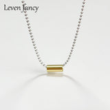 925 Silver Tube Bead Pendant Necklace