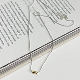 925 Silver Tube Bead Pendant Necklace
