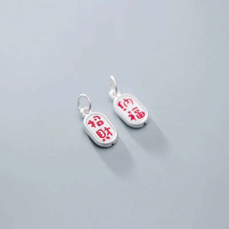 925 Silver Good Luck & Be Rich Blessing Charms Unisex Pendants