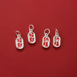 925 Silver Good Luck & Be Rich Blessing Charms Unisex Pendants