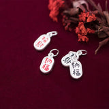 925 Silver Good Luck & Be Rich Blessing Charms Unisex Pendants