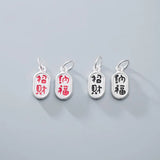 925 Silver Good Luck & Be Rich Blessing Charms Unisex Pendants