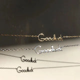 925 Silver Goodluck Letter Pendant Necklace for Women