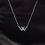 925 Silver Goodluck Letter Pendant Necklace for Women