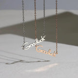 925 Silver Goodluck Letter Pendant Necklace for Women