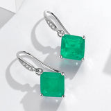 925 Silver Dangle Earrings Paraiba Tourmaline Statement Women's Jewelry
