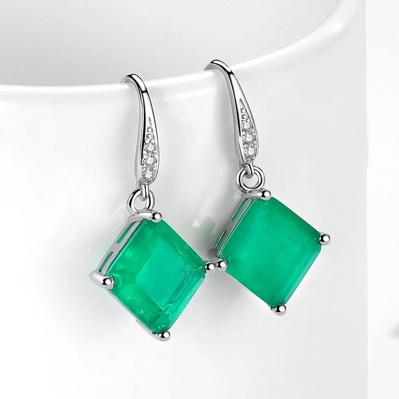 925 Silver Dangle Earrings Paraiba Tourmaline Statement Women's Jewelry