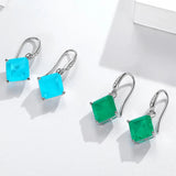 925 Silver Dangle Earrings Paraiba Tourmaline Statement Women's Jewelry