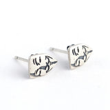 925 Silver Gothic Stud Earrings Punk Vintage Party Wedding Jewelry
