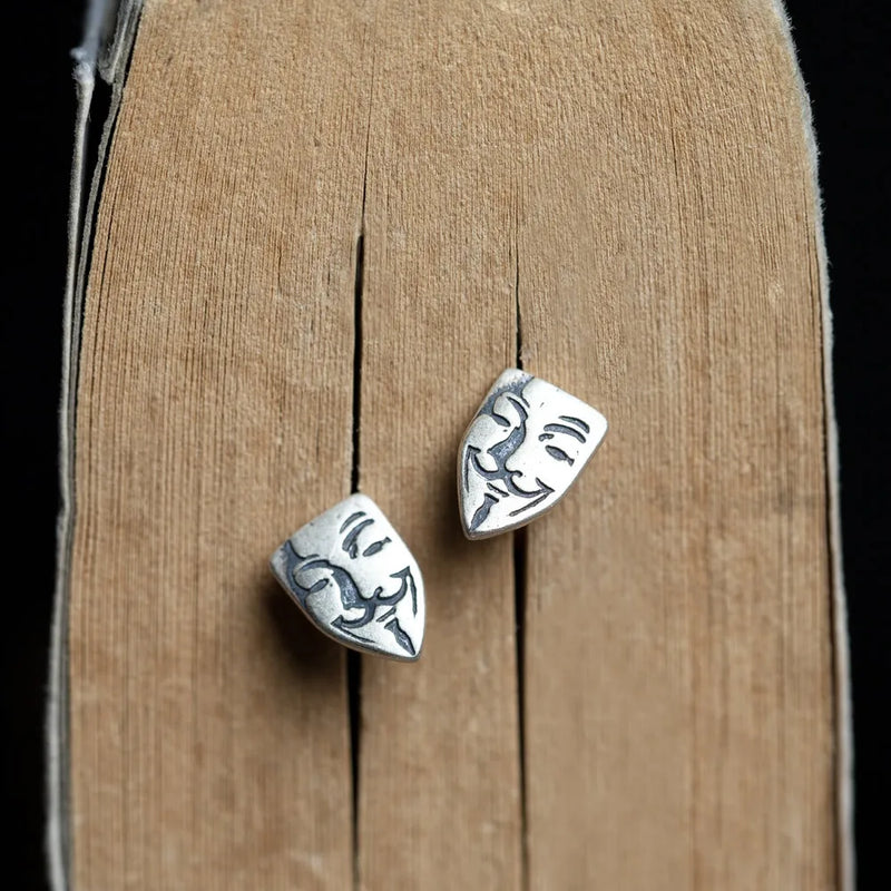 925 Silver Gothic Stud Earrings Punk Vintage Party Wedding Jewelry