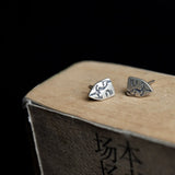 925 Silver Gothic Stud Earrings Punk Vintage Party Wedding Jewelry