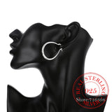925 Silver Grain Circle Hoop Earrings Women Charm Wedding Jewelry