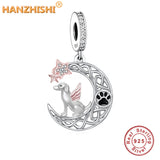 925 Silver Grandma Hugs Granddaughter Heart Dangle Charms Beads