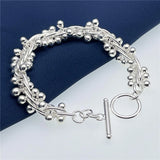 925 Silver Grape Bead Bracelet Wedding Jewelry Gift