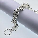 925 Silver Grape Bead Bracelet Wedding Jewelry Gift