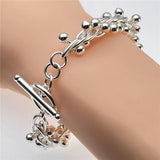 925 Silver Grape Bead Bracelet Wedding Jewelry Gift