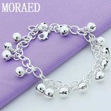 925 Silver Grapes Beads Charm Bracelet for Women