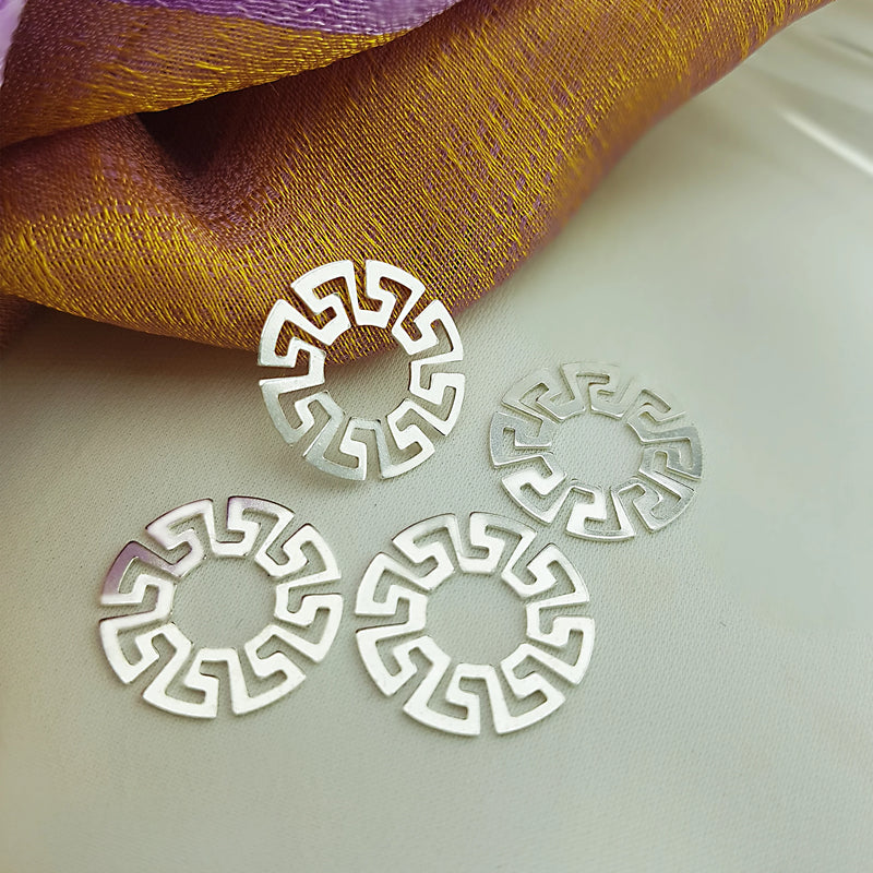 925 Silver Greek Pattern Pendant, Stylish Charm