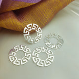 925 Silver Greek Pattern Pendant, Stylish Charm