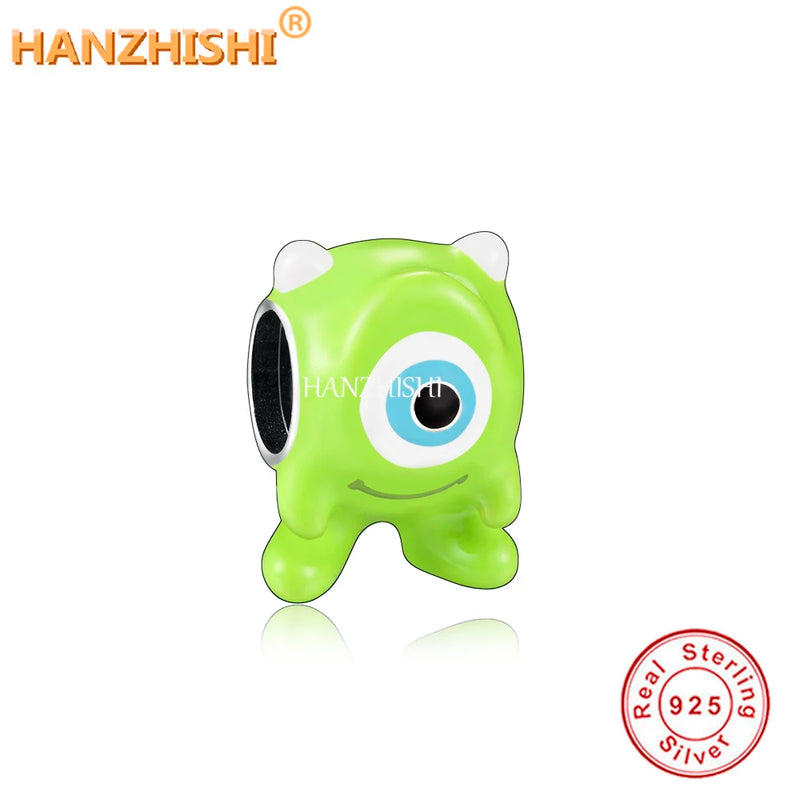 925 Silver Green Eye Charms Beads for Jewelry Making