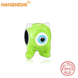 925 Silver Green Eye Charms Beads for Jewelry Making
