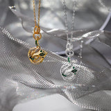 925 Silver Green CZ Snake Pendant Necklace Women Wedding Jewelry