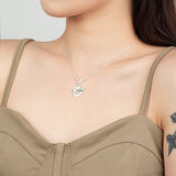 925 Silver Green CZ Snake Pendant Necklace Women Wedding Jewelry
