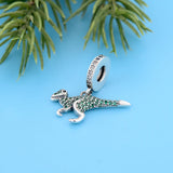 925 Silver Green Dinosaur Pendant Necklace for Wife Girlfriend Sister Brother