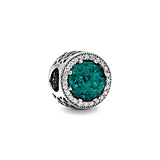 925 Silver Green Ocean Mosaic Ball Pendant for DIY Bracelet