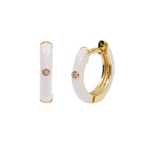 925 Sterling Silver Enamel Hoop Earring Jewelry