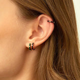 925 Sterling Silver Enamel Hoop Earring Jewelry