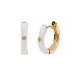 925 Sterling Silver Enamel Hoop Earring Jewelry